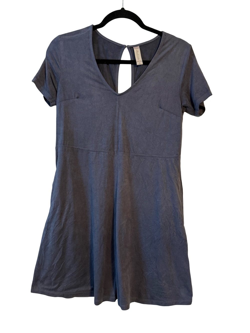Altar'd State Grey V-Neck Short Sleeve Tunic Dress
